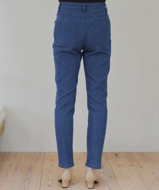 Tiaclasse 【裏起毛・洗える】マシュマロタッチデニムパンツ ブルー