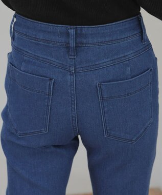 Tiaclasse 【裏起毛・洗える】マシュマロタッチデニムパンツ ブルー