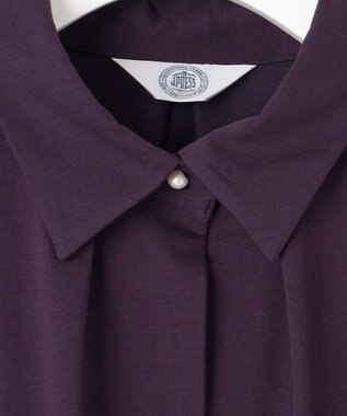 J.PRESS LADIES 【吸水速乾】OUKAプレーティング シャツカラー カットソー パープル系