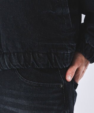 WEGO 【ユニセックス着用ITEM】ファーフードスラッシュデニムブルゾン デニムブラックソノタ