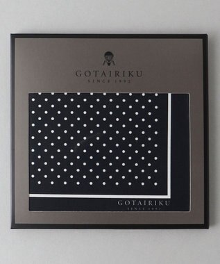 GOTAIRIKU BOX入りでギフトに最適【高機能吸水 / 抗菌防臭加工/シワになりにくい】バンダナハンカチ ブラック×ドット