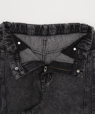 WEGO 【KIDS/150cm/160cm/ウエストゴム】イージー3Dバレルレッグデニムパンツ（JUNIOR） デニムブラックソノタ