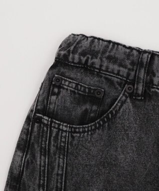 WEGO 【KIDS/150cm/160cm/ウエストゴム】イージー3Dバレルレッグデニムパンツ（JUNIOR） デニムブラックソノタ