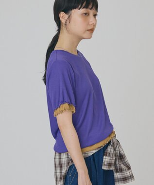 AMERICAN HOLIC 【2点セット】配色レイヤードメローTシャツ Purple