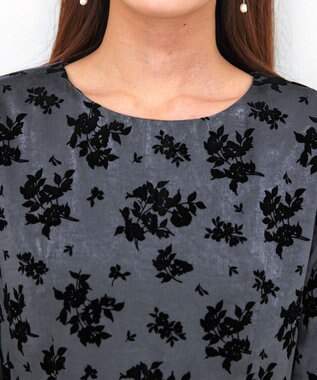 Tiaclasse 【安田美沙子さん着用・洗える】フラワーフロッキーワンピース チャコール