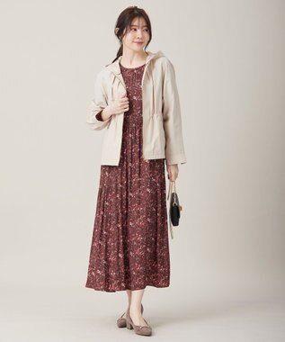 ANY SIS 【BAILA12月号掲載・貴島明日香さんコラボ】ペイントタッチフラワー ワンピース テラコッタ系