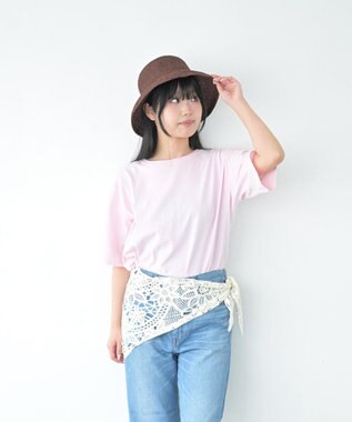 石田製帽 美濃和紙xコットンブレード　ウォッシャブルカサブランカ ブラウン