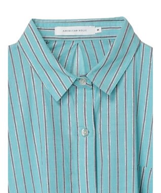 AMERICAN HOLIC 丈違いラメストライプワンピース Stripe Green