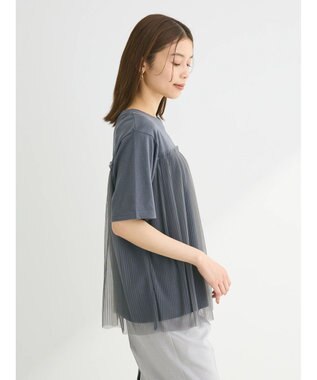 Green Parks プリーツチュールドッキングプルオーバー Gray