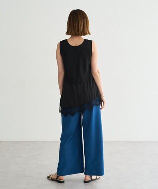 YECCA VECCA 2wayアシメデザインノースリーブブラウス Black