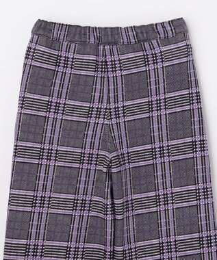 ANY KIDS レースアップ 裏シャギーワイドパンツ ブラック×チェック