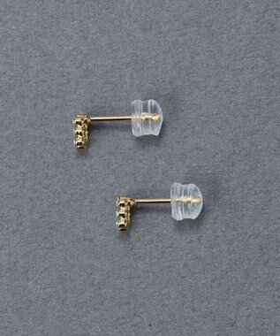 Phoebe 〈金属アレルギー対応〉タイニーレクタングルビジューピアス　小粒/小さい/小さめ/セカンドホール ゴールド