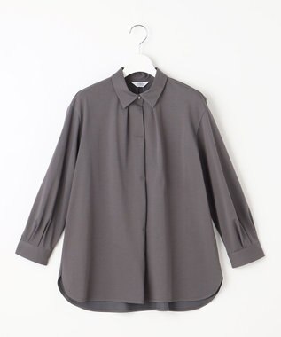 J.PRESS LADIES 【吸水速乾】OUKAプレーティング シャツカラー カットソー グレー系