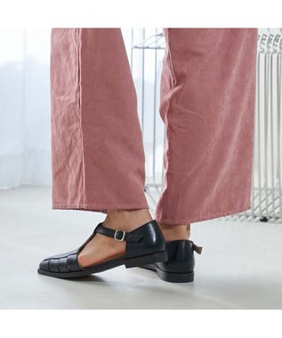 ing <ing>【WEB限定】Tストラップデザインシューズ ブラック