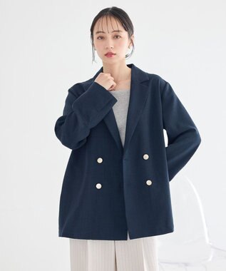 earth music&ecology 【セットアップ対応】アソート金ボタンジャケット ネイビー