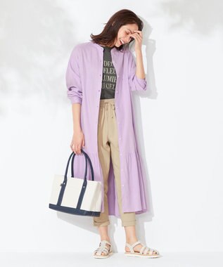 ANY 【洗える】ライトリネンクロス ワンピース パープル