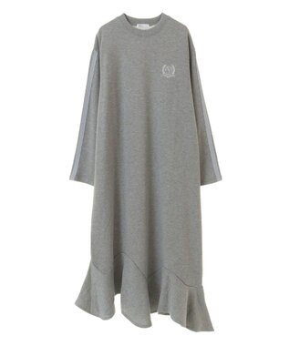 CRAFT STANDARD BOUTIQUE ライン入り裾フリルワンピース Gray Mixture