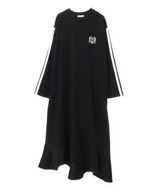 CRAFT STANDARD BOUTIQUE ライン入り裾フリルワンピース Gray Mixture