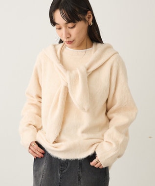 CRAFT STANDARD BOUTIQUE フードストール付きニットプルオーバー