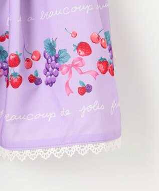 ANY KIDS 総柄フルーツ スカート ラベンダー
