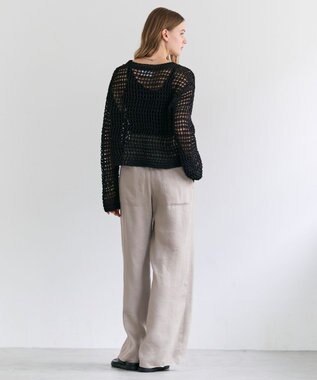 BEIGE， UVITE / コットンメッシュクロップドニット Black