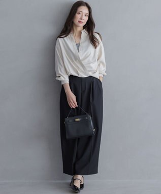 組曲 L 【加藤ローサさん着用】ハンサムツイルカーヴィーパンツ ブラック系