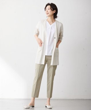J.PRESS LADIES S 【洗える】Vis/Peスパーク ポケット カーディガン アイボリー系