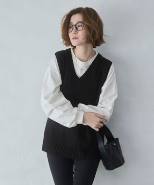 WEGO 【2026春夏】ベーシックニットベスト ブラック