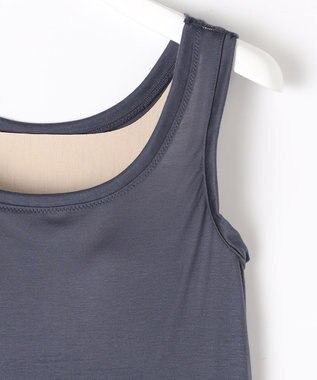 自由区 L 【ワコールコラボ】【カタログ掲載・洗える】レーシーニット ドレス ネイビー