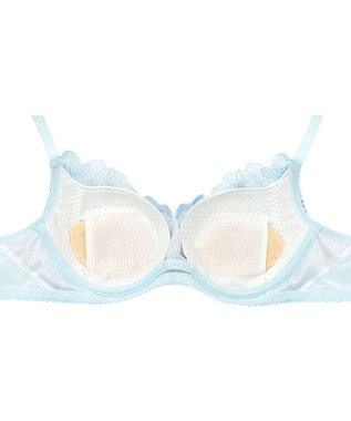 WACOAL 【夏めくブラ】 ブラジャー メッシュ素材(カップ) 吸汗速乾(肌側カップサイド・パッド受け・ワイヤーループ) 背中すっきり レディース BRB465 /ワコール サックス