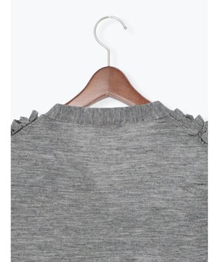 Te chichi フリルVネックカーディガン グレー