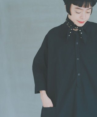 WHITE MAILS 【Kanocoコラボ】ビッグシルエット ワンピース＜洗える・抗菌・消臭・速乾・UVケア＞ クロ