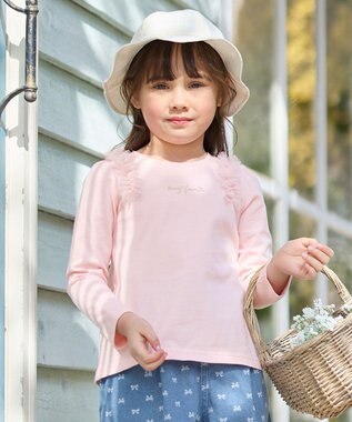 チュールフリル 長袖Tシャツ