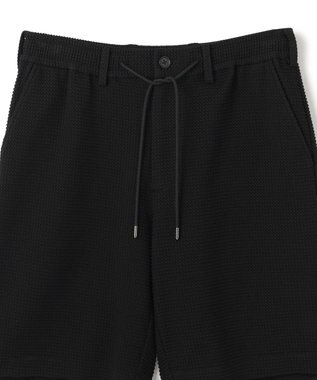 JOSEPH HOMME 新型【オリジナル素材/シワになりにくい/ウエストゴム仕様】 ライトタックジャージー ドロスト付シートパンツ / BERMUDA ブラック系