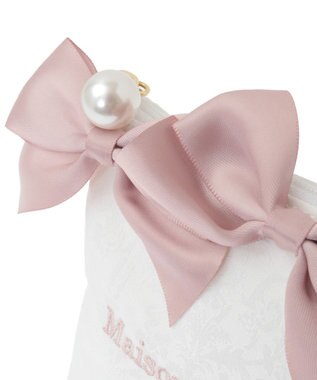 Maison de FLEUR ジャカードリボンポーチ Ivory