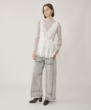 GRACE CONTINENTAL レースノースリーブブラウス ホワイト