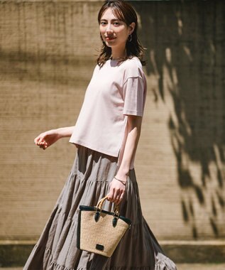 23区 【CLASSY.6月号掲載/Oggi4月号掲載】雑材 バンブー ハンドル ショルダー ブラックミックス