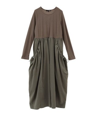 Green Parks ・ＳＵＧＡＲ　ＳＰＯＯＮ　コクーンハイブリットワンピー Gray Beige