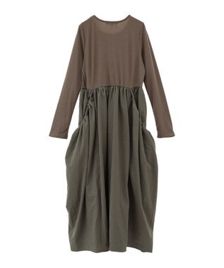 Green Parks ・ＳＵＧＡＲ　ＳＰＯＯＮ　コクーンハイブリットワンピー Gray Beige