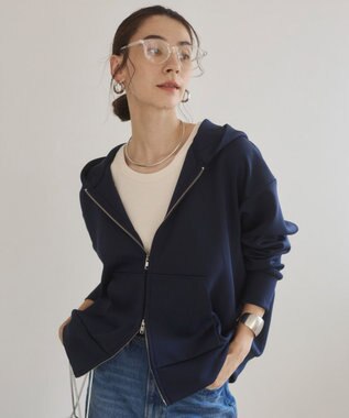 WEGO 【ANGIE VINTAGE】ダンボール ダブルジップパーカー フーディー ネイビー