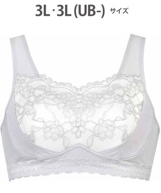 WACOAL 【ナイトアップブラ】 動画クリエイター nanakoななこさんコラボカラー登場 ナイトブラ 綿混(本体) 就寝時用 3Lまで対応 大きいサイズ ノンワイヤー レディース BRA166 /ワコール グレー