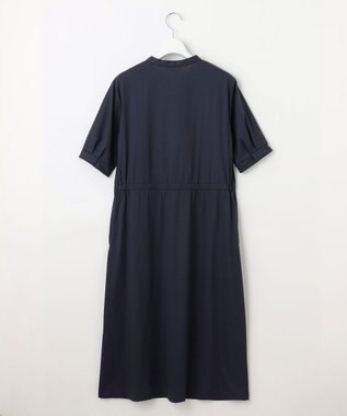 J.PRESS LADIES L 【接触冷感・洗える】プレーティングジャージー ワンピース ネイビー系