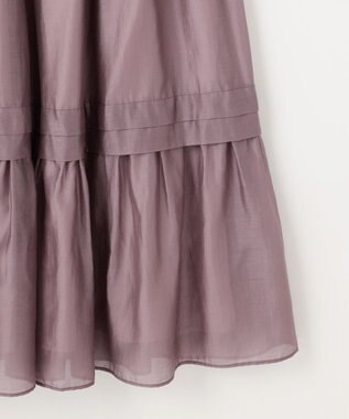 Feroux 【洗える】タックデザインティアードスカート ピンク系