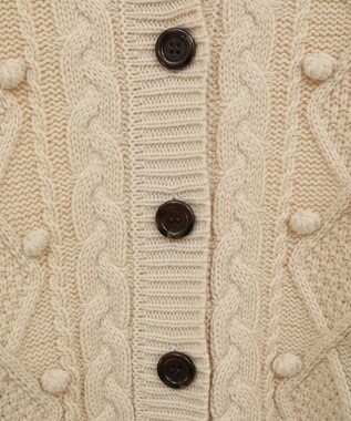 earth music&ecology ポップコーンケーブルカーディガン Ivory
