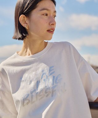 AMERICAN HOLIC 箔プリントＴシャツ Off White