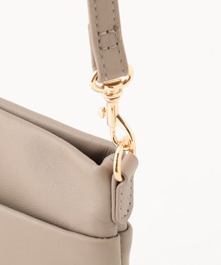 LA BAGAGERIE シープレザー　スクエアミニマムポシェット グレージュ