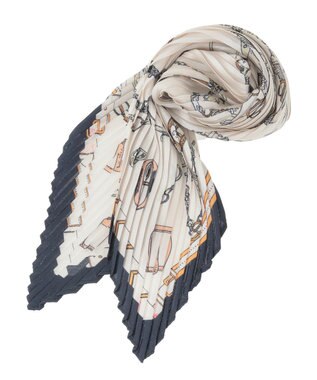 YECCA VECCA ビットプリントプリーツスカーフ Off White