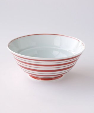 たち吉 【たち吉】おてがる丼ボーダー赤〈１個〉波佐見焼