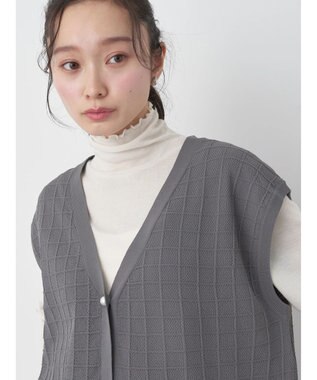 earth music&ecology パールボタンスポンディッシュベスト Charcoal Gray