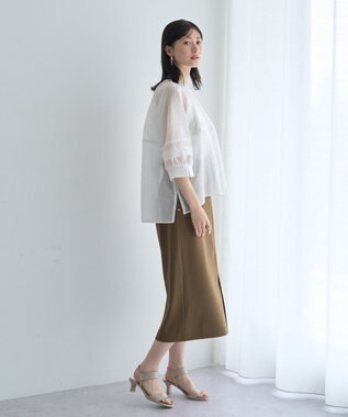 YECCA VECCA タックスリーブシアーシャツ Off White